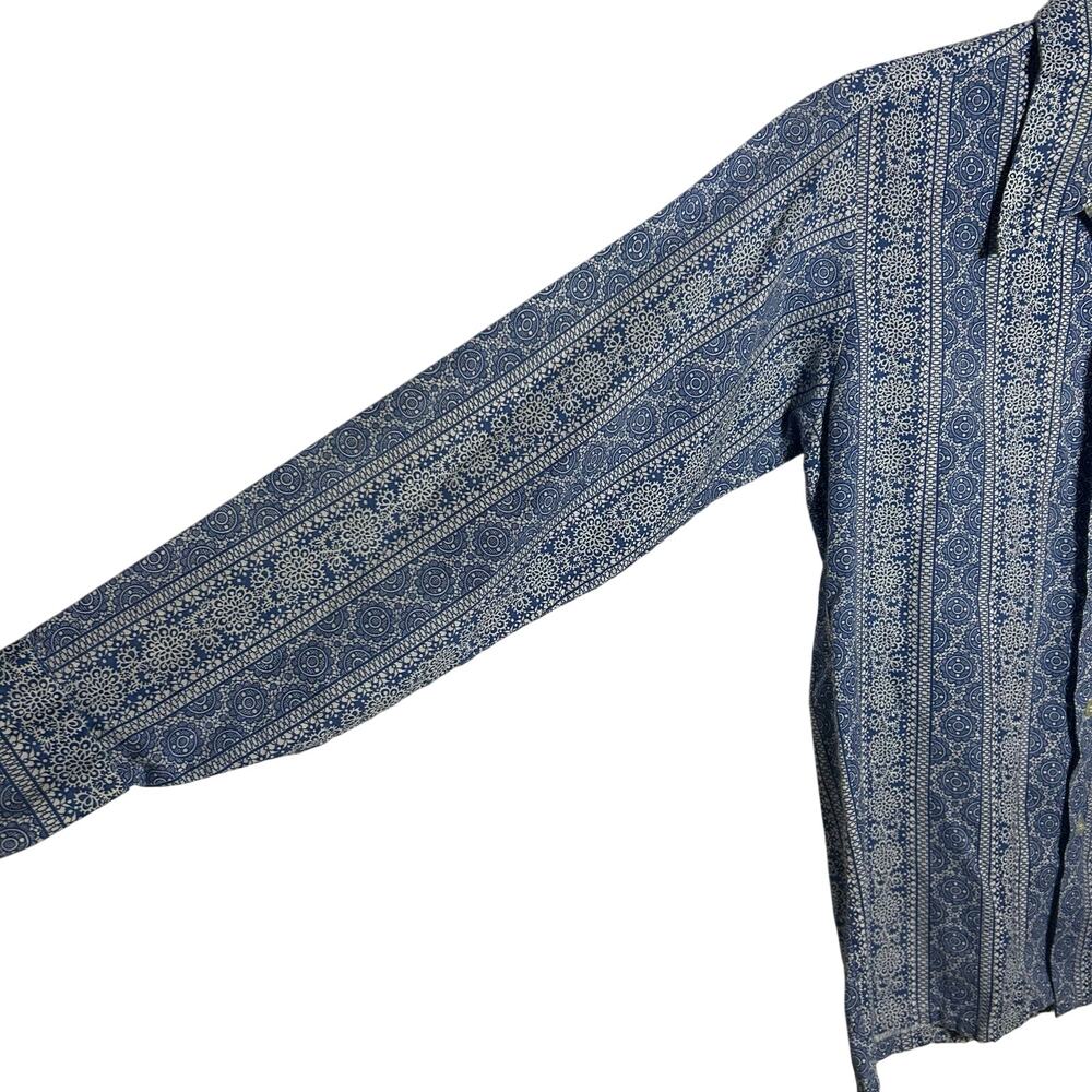 Vtg Sands Point Blue White Medallion Print Size 1… - image 3